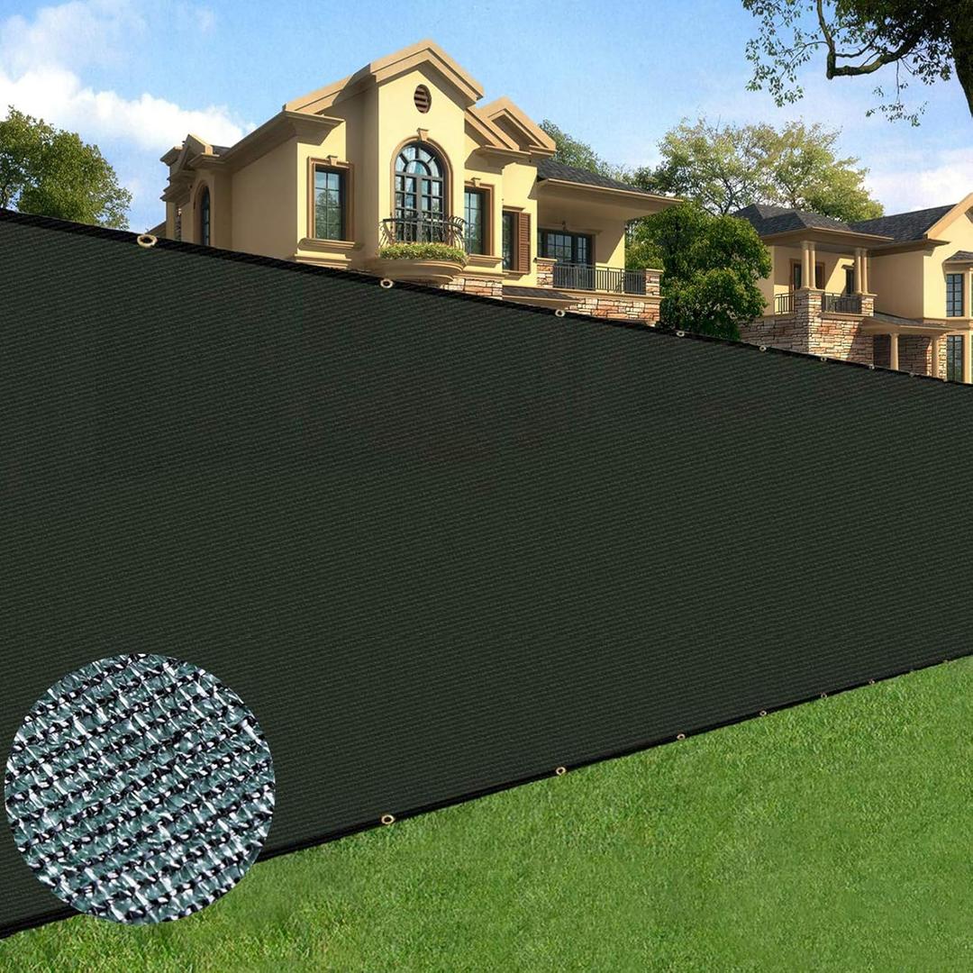 Sunnyglade 6 feet x 50 feet Privacy Screen Fence Heavy Duty Fencing Mesh Shade Net Cover for Wall Garden Yard Backyard (Green, 6 ft X 50 ft)