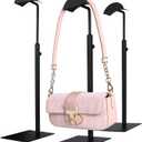 Purse Display Stand Adjustable Height Black Purse Rack for Handbags Necklaces Scarves Hats & Headphones 14" - 24" Purse Hanger Shelf for Retail Display