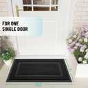 OLANLY Front Door Mat Indoor Outdoor Entrance, Waterproof All-Season, All-Weather Doormat, Sturdy Natural Rubber, Fade Resistant, Low Profile, Easy Clean Patio Porch Entryway Mat, 29.5x17, Jet Black
