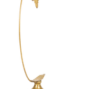 DEMDACO Leaf Pattern Gold Tone 12 x 7 Iron Metal Christmas