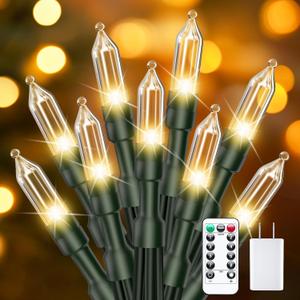 Minetom LED Christmas Lights for Indoor,39 FT 100 LED Christmas Tree Lights with Remote, USB Plug, Adapter, Warm White Mini String Light for Garland Wreath Home Garden Holiday Party Decorations