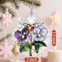 Christmas Ornaments: Stained Glass Ornament, Birth Flower Ornament, Christmas Tree Ornaments & Xmas Tree Decorations Exquisite Holiday Decor, Birth Flower Gifts Perfect Holiday & Xmas Gifts - Feb
