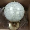 Abbott Collection 57-LATITUDE-02-LG Spinning Large Decorative Globe, Ivory/Gold, 18" H