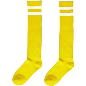 Yellow Striped Knee Socks - One-Size-Fits-Most (1 Pair) - Ultra-comfy & Breathable Footwear - Perfect for Fun & Casual Outfits