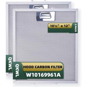 QKWL 5Layer Aluminium W10169961 Upgraded Range Hood Filter for Samsung Kitchen Aid GE Ikea Thermador etc vent hood Fit for W10833076 W10875058 W10870878 W11245983 10.5x12x0.35in 2 Pack