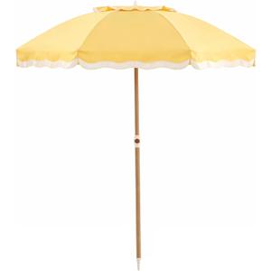 6FT Patio Beach Umbrella for Outdoor, UPF 50+ Sun Shade for Patio, Backyard, Garden, Pool and Beach, Tilt Adjustable, Portable, Harbour Mimosa