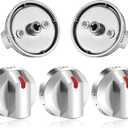 DG64-00473A Compatible for Samsung Gas Stove Knobs Replacements/Sam.Sung Stove K.nobs Replacements/Sam.Sung Oven K.nobs Replacements/SAMS.ung K.nobs for Gas Stove, 5Packs (Silver)