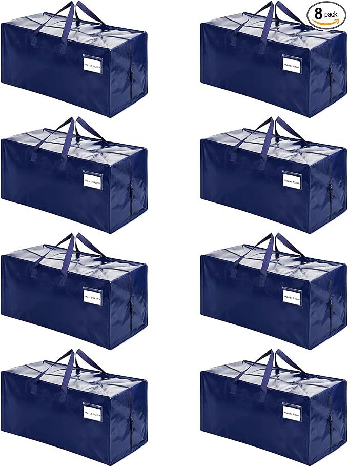 VENO 8 Pack Heavy Duty Moving Bags with Backpack Straps, Zippers & Handles, Extra Large Packing Bags for College Dorm Essentials, Moving Supplies Alternative to Cardboard Moving Boxes 