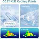 COZY KISS Cooling Couch Arm Cover for Dog Washable, Cool Sofa Cushion Mat | Q-Max >0.4 Cool Tech, Non-Slip Pet Pad for Car Seat Protector, Liquid Pee Proof Mat for Dog, Cats, 27.5x27.5 Inch, Blue, Small