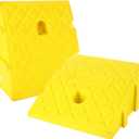 QTLCOHD 2 Pack Curb Ramps 4 Inch Rise Height Heavy Duty Driveway Curb Ramps Portable Threshold Ramps Track Ramps Small Step Ramps for Cars, Wheelchairs, Bikes, Motorcycles