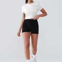 Open Back Workout Tops for Women Crop Yoga Shirts Lightweight Twist Back Athletic Running Gym Tops (White)