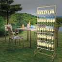 Champagne Glass Holder Champagne Wall Holder for Party, 5-Tier White Metal Flutes Display Stand Hold 40 Glasses with Swivel Casters for Wedding, Glasses Not Inc (White) (gold)