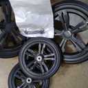 Foldable Wagons for Two Kids & Cargo, with 5-Point Harnesses,Adjustable Push/Pull Handle, Removable Sun Canopy, One-Step Locking Design, Suitable for Family Travel, Two Children Ride, Black