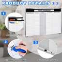 Lincia Sales Leaderboard Dry Erase Whiteboard Magnetic Dry Erase Board with Lines Sliding Marker Tray Aluminum Frame White Board Planner for Wall Sales Performance Recording Tracking Office Supplies