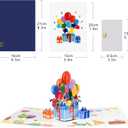 2 x Colorful Balloon Box Pop Up Happy Birthday Greeting Card, ideal love Gift for Adult and Kid with Blank Note Card & Envelope, Foldable Celebration for Daughter, Son, Mom, Dad, Friend, Children