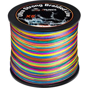 RUNCL 8 Strands Braided Fishing Line - High Visibility Colored Braid Line, Super Strong, Abrasion Resistant, No Stretch, 328yds/546yds/1093yds, 12lb to 100lb for Saltwater or Freshwater Fishing