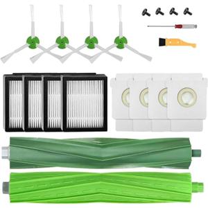 Replacement Parts for iRobot Roomba i7 j7 i3 i4 i7 Plus i1 i3+ i4 i4+ i6 i6+ i8 i8+ j7+ plus, I & j Series Robot Vacum,Rubber Brush, Filter, Edge-Sweeping Brush, Vacuum Bags