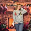 ASTANFY Merry Christmas Sweatshirt for Women Drop Shoulder Long Sleeve Christmas Tree Pullover Lightweight Shirt (M)