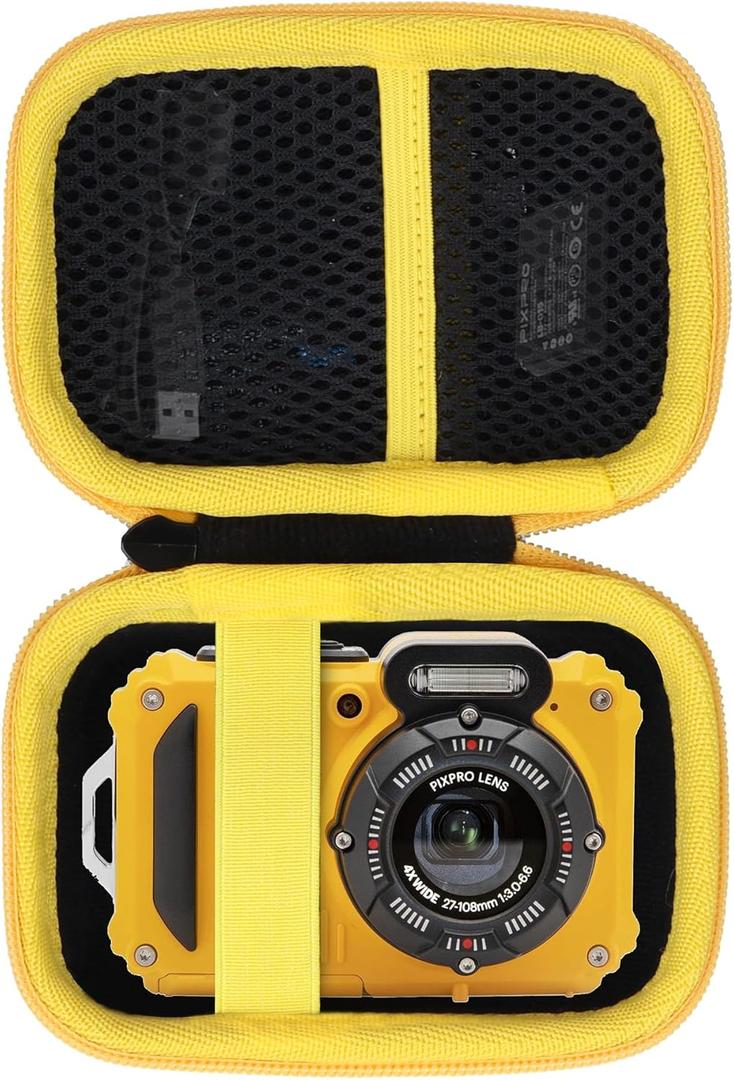 Storage Case Compatible with KODAK PIXPRO WPZ2 Rugged Waterproof Shockproof Dustproof Digital Camera (Black + Yellow Case)