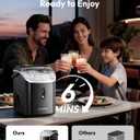 EUHOMY Nugget Ice Maker Countertop with Handle, Ready in 6 Mins, 38lbs/Day, Removable Top Cover, Self-Cleaning, Portable Chewable Ice Maker with Basket, Scoop, for Home/RV/Party/Camping (Black)