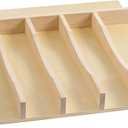 WelFurGeer Solid Birch Wood Silverware Drawer Organizer, Wooden Cutlery Drawer Organizer, Utensil Tray for Kitchen Drawers, Kitchen Utensil Organizer for Silverware, Flatware, Spoons, Forks, Knives