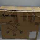 Ambliss Rollator Walkers with Seat for Seniors, 8" Wheels, 300lb. Weight Capacity, All Terrain Lightweight Walkers for Seniors with Backrest, Height Adjustable Foldable Walker, Blue