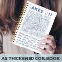 Blue Christian Notebooks, James 1:17 Bible Journaling Spiral Notebook, Religious Journals for Writing, Floral Bible Notebook for Note Taking, Christian Gifts for Women, Note Pads for Bible 5.5x8.3 Inch