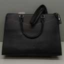 RAINSMORE Laptop Bag for Women 15.6 Inch PU Tote Bag Business Office Work Bag Waterproof Briefcase Computer Tote Lightweight Handbag Shoulder, Black