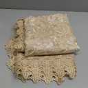 Lace Embroidered Rectangle Tablecloth - Boho Table Cloth Rustic Fabric Retro Lace Tablecloth for Outdoor Picnic Dining Table for 6 Foot Tables 52x70 in, Gold, (R10971)