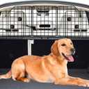 Dog Car Barrier for SUVs, Van, Vehicles, Adjustable Large Pet Barriers, Universal Fit Heavy-Duty Wire Mesh Dog Guard, Foldable Safety Car Divider Gate for Truck Cargo Area (61.9 Inch [Triple Folding])