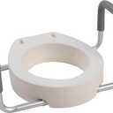Drive Medical 12402 Premium Raised Toilet Seat with Removable Metal Arms, Standard Seat, White