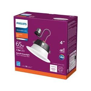 Philips 4 In. Retrofit White LED Recessed Light Kit, Daylight 5966431U3