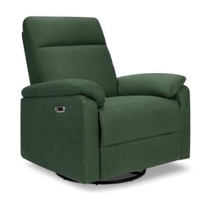 Davinci Suzy Electronic Swivel Recliner with USB Port in Pine Green, GREENGUARD Gold & CertiPUR-US Certified