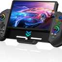 KICKDOT Switch Controllers with Hall Joystick for Nintendo Switch/OLED, Switch Pro Remote Controller Turbo/Dual Motor/4 Game Slot,Wired Joypad Replacement for Nintendo Switch Controller (Switch 1 - (6.2"/7"), Pure Black)