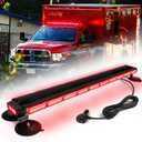 42" 206 LED Rooftop Strobe Flashing Light Bar Double Side Emergency Hazard Warning Beacon Lights w/Magnetic Base for Safety Construction Vehicles Trucks Pickup Snowplow