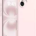 AOTESIER Magnetic Case for iPhone 16, Upgraded Silicone | Full Camera Protection | Integrated Camera Control Button | MagSafe Compatible | Anti-Scratch Microfiber Lining Phone Case, Chalk Pink