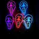 Ghost Face Mask,Halloween Screm Mask LED Scary Skull Mask Horror Full Head Masque Decorations Costume Creepy Cosplay