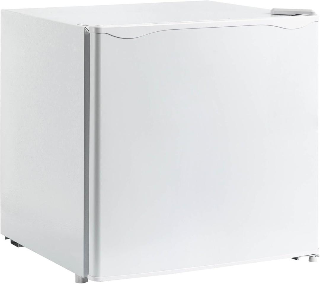 Mini Fridge with Freezer, Energy Efficient Small Refrigerator with Shelf for Bedroom, Dorm, Office, Apartment - Adjustable Thermostat (6.8F-11.2F), Double Door, Noiseless, Black