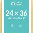24x36 Picture Frame Gold Poster Frame,Display Pictures 20x30 with Mat or 24x36 Without Mat, Stable and Sturdy Frame and Polished Plexiglass, Horizontal and Vertical Format of The Walls