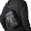 SEAFEW Anti Theft Sling Crossbody Backpack Shoulder Bag for Men, Lightweight One Strap Motorcycle Back Pack Sling Bag Backpack for Hiking Walking Biking Travel Cycling with USB Charger Port (Black-small)