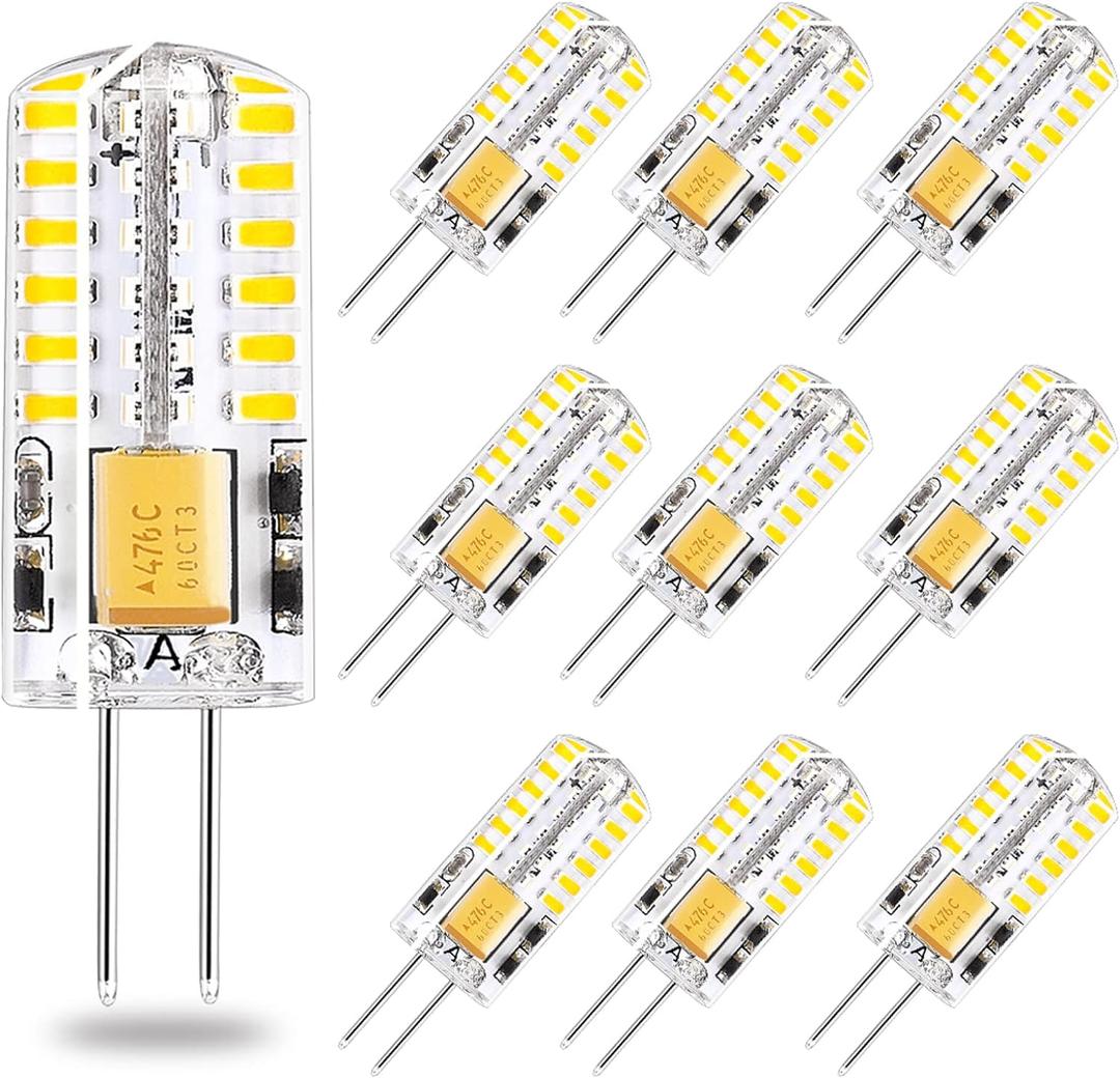 G4 LED Bulbs 12V Led Light AC/DC Bi-Pin Base Landscape Bulbs Non Dimmable 3 Watt 12v - G4 Bulb LED Lighting Equiavlent to 30W Low Voltage Warm White 2700K 10-Pack