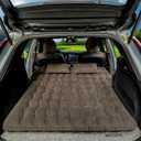 SUV Air Mattress, Inflatable SUV Mattress Bottle and Phone Holder Thickened Flocking & PVC Surface Car Air Mattress with Electric Air Pump Travel Mattress for Car Camping Road Trip (Black)