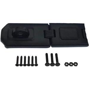 QCAA Extra Heavy Duty Concealed Safety Hasp, Flexible Link, with Hardened Staple, 6-1/4" Single Flexible, Black Coated, 1 Pack