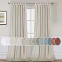 H.VERSAILTEX Elegant Natural Linen Blended Energy Efficient Light Filtering Curtains / Tab Top Curtains Window Treatments Panels / Drapes for Livingroom (Set of 2, 52W x 96 LAngora)