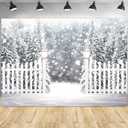 Winter Backdrop Snowy Christmas Pine Tree Photography Photo Background for Xmas Party Decorations Banner Portrait Studio Booth Photobooth Props(7x5ft)