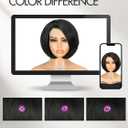 Quantum Love Straight Short Bob Wig Natural Black Side Part Layered Straight Bob Short Wigs for Women Synthetic Hair Glueless Realistic Hairline(Natural Black 10inch)