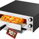 VEVOR Electric Pizza Oven, 16-inch Indoor Pizza Ovens, 572F Max Temp, 1750W Commercial Pizzas Maker w/Timing & Temp Control, Countertops Pizza Cooker w/Pizza Rack, Crumb Tray, Diner and Home