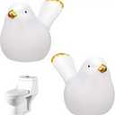 2pcs Ceramic Bird Toilet Bolt Covers Decorative Toilet Bolt Caps, Toilet Screw Cover Caps for Bottom of Toilet, Easy Installation Bathroom Replacement Parts for Bathroom Decor