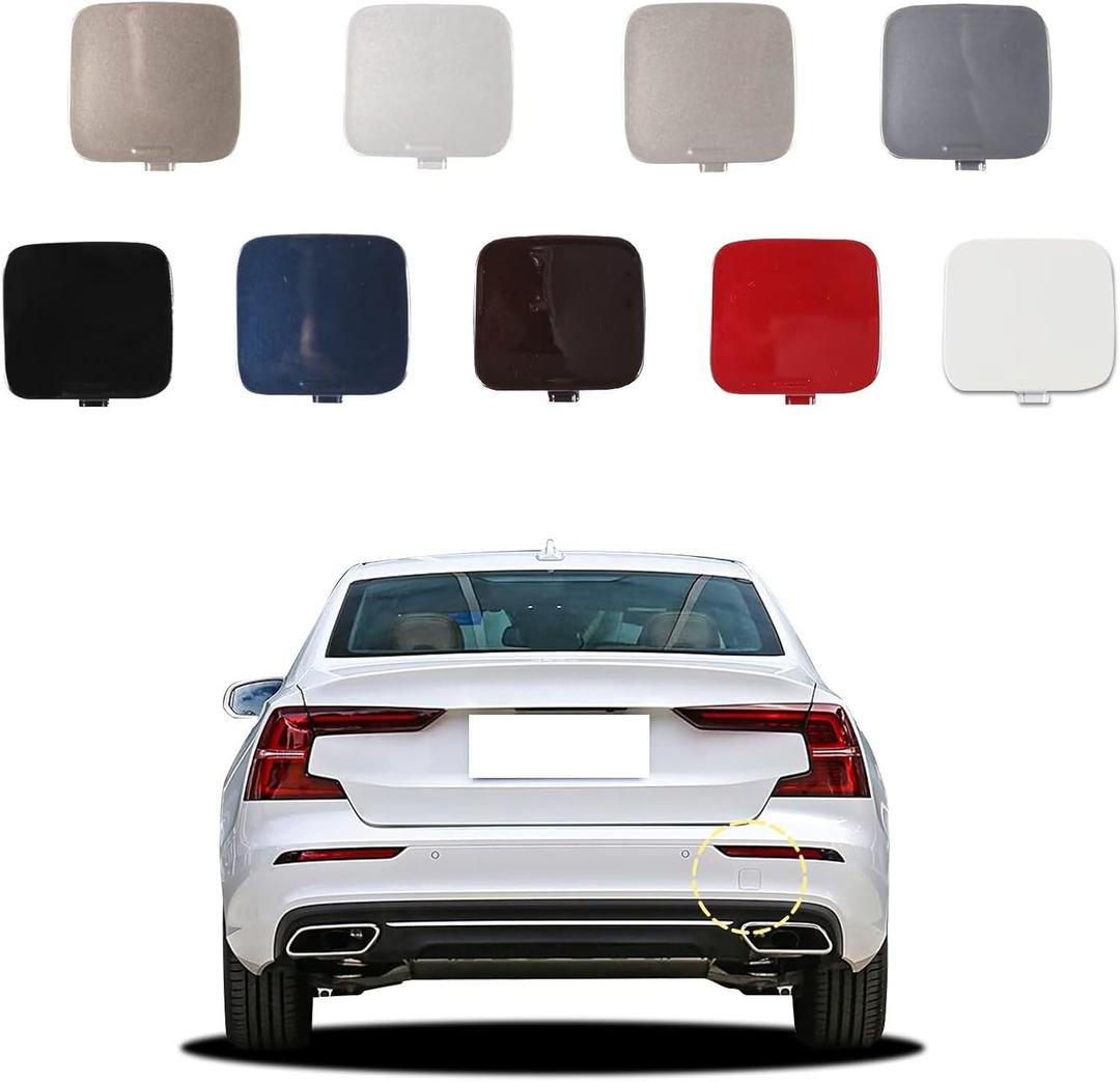 Car Rear Bumper Tow Hook Cover Compatible with Volvo S60 V60 2020 2021 2022 2023 Trailer Cover Cap 39791650 Small Lid Towing Eye Cap Lava Red Right Passenger Side