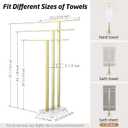 KES 3-Tier Freestanding Towel Rack with Marble Base, 36" Tall, Brushed Gold